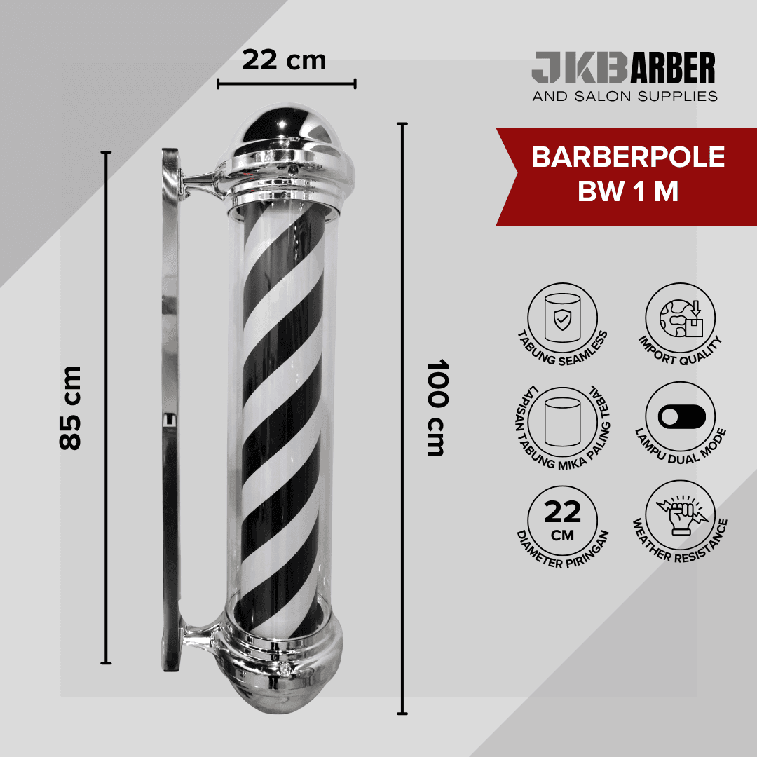 Barberpole 100cm Black White