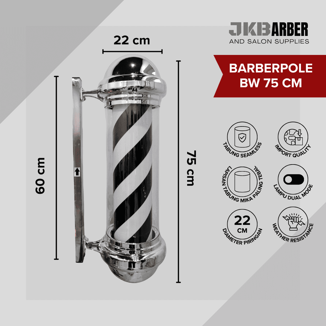 Barberpole 75cm Black White
